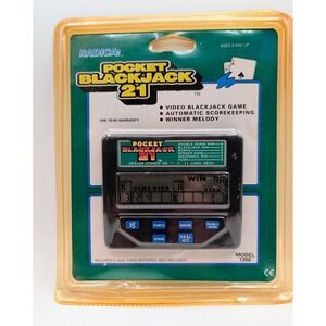 Radica Vintage Pocket Blackjack 21 Video Game Model 1350 Handheld Electronic Fun